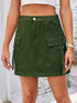 'Lilith' Buttoned Denim Skirt With Pockets - Celes Fashion